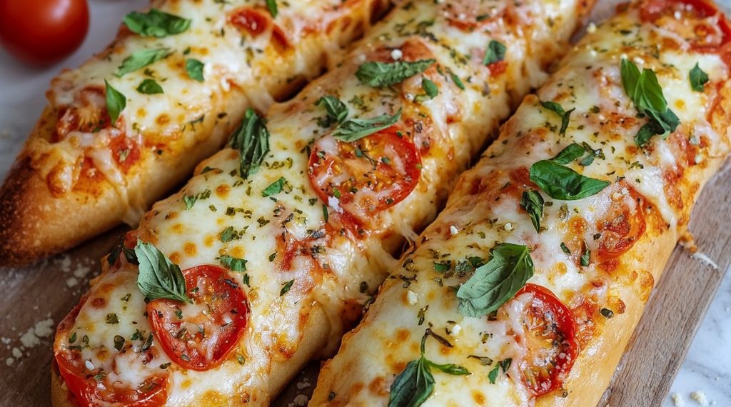 Hier ist das Rezept für Pizza-Baguettes – knusprig, cheesy und perfekt zum Teilen! 