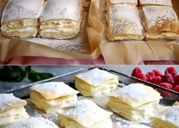 Ich nehme 4 Zutaten und bereite Vanillecremepudding im Blätterteig