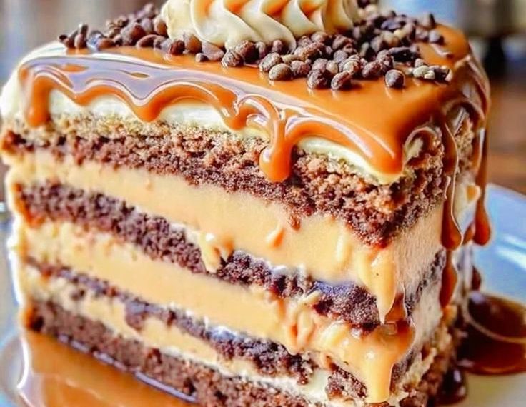 Karamell-Kaffee-Schichtkuchen