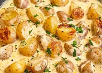 Himmlische Knoblauch-Kartoffeln in Sahnesauce – Ein Genuss für jeden Tag