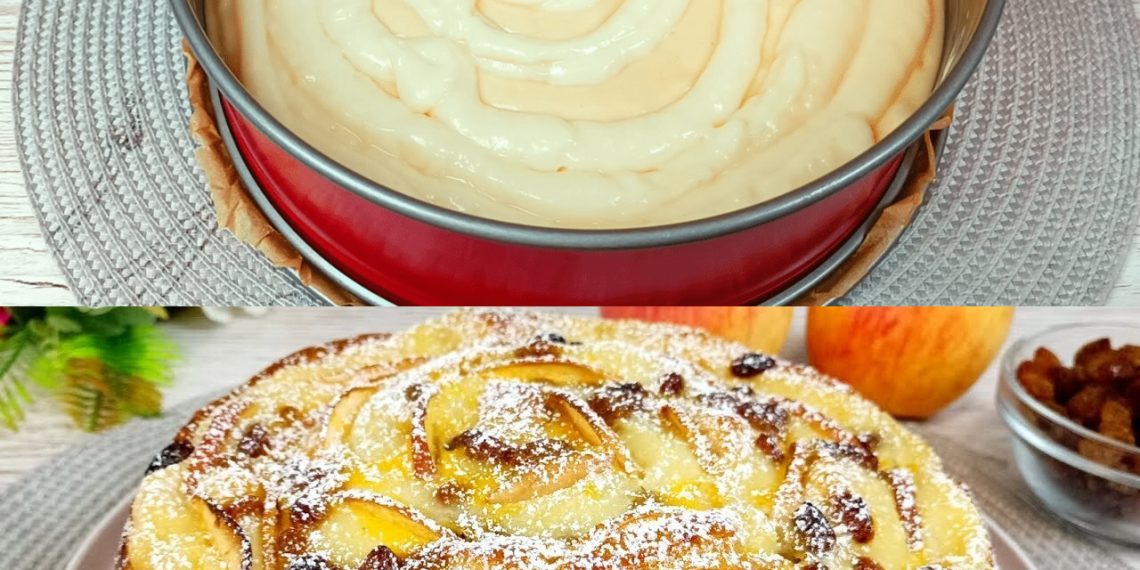 Apfelkuchen mit Vanillepudding, Bombastisch gut