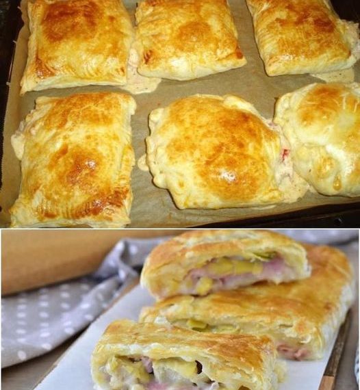 Gefüllte Käse Schinken Taschen