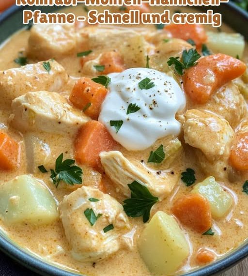 Kohlrabi-Möhren-Hähnchen-Pfanne – Schnell und cremig