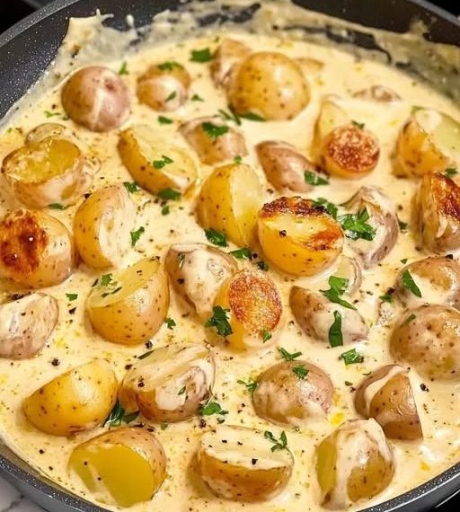 Kartoffeln in Knoblauch-Sahnesauce – In 30 Minuten fertig!