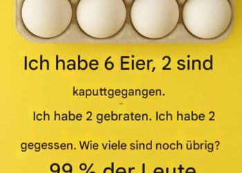 Wie viele Eier sind noch übrig? Das Rätsel, das 99 % der Menschen verwirrt