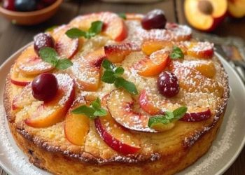 Lockerer Grießkuchen mit Obst