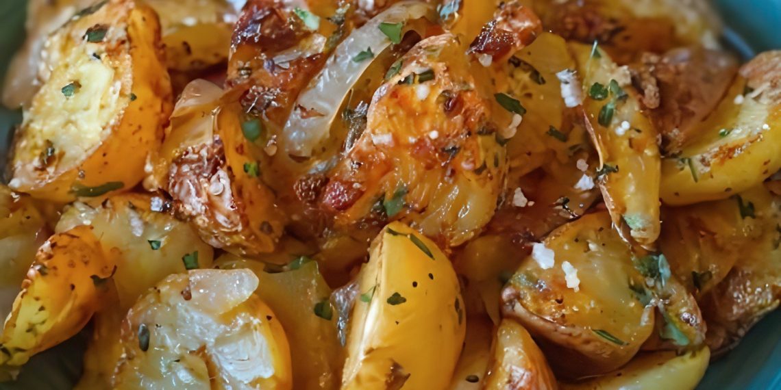 Geröstete Baby-Kartoffeln mit Knoblauch & Parmesan