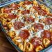 Tortellini-Pepperoni-Pizza-Auflauf