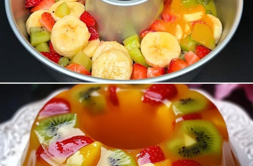 Orangen Frucht Gelatine Ring ohne Backen