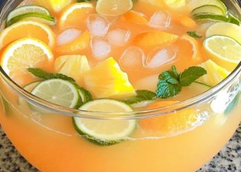 SOMMERLICHER TROPISCHER ANANAS ZITRONEN PUNSCH