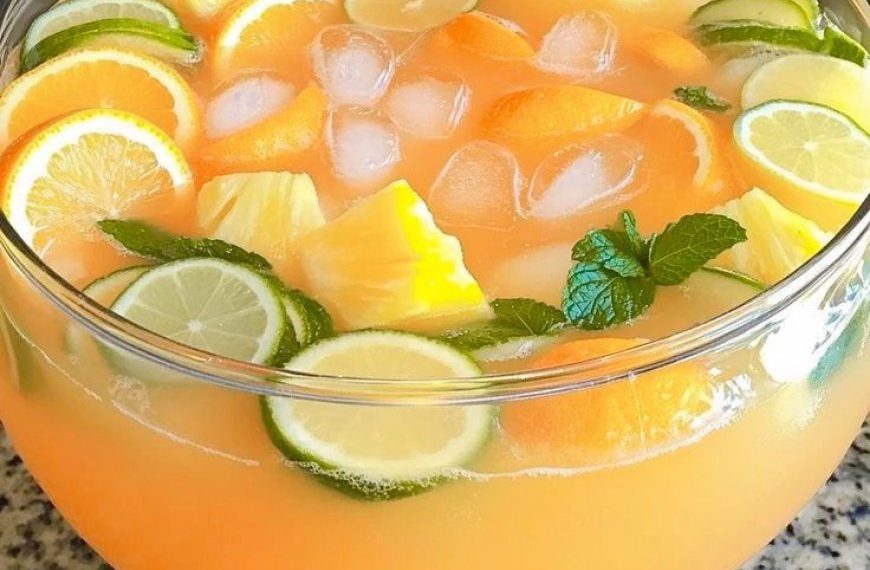 SOMMERLICHER TROPISCHER ANANAS ZITRONEN PUNSCH