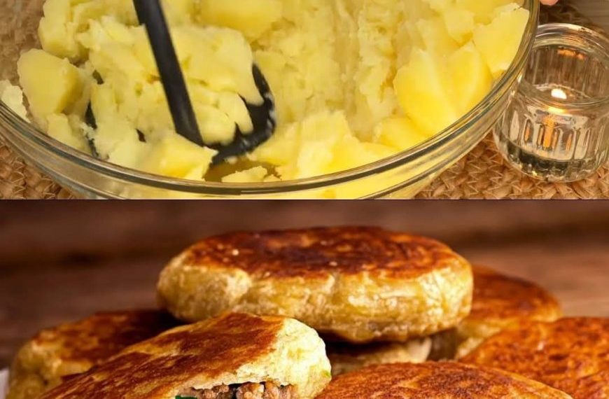 Mit Fleisch gefüllte Kartoffelpuffer