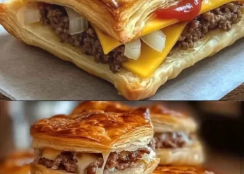 Diese Cheeseburger Blätterteigtaschen haben nicht mal 10 Minuten überlebt!