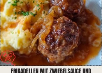 Frikadellen mit Zwiebelsauce und Kartoffelpüree