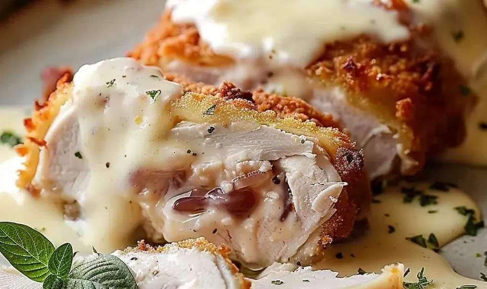 Chicken Cordon Bleu mit Schweizer Käsesoße