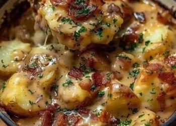 Überbackene Kartoffeln mit cremigem Käse und Speck: Ein beruhigendes und geschmackvolles Gericht