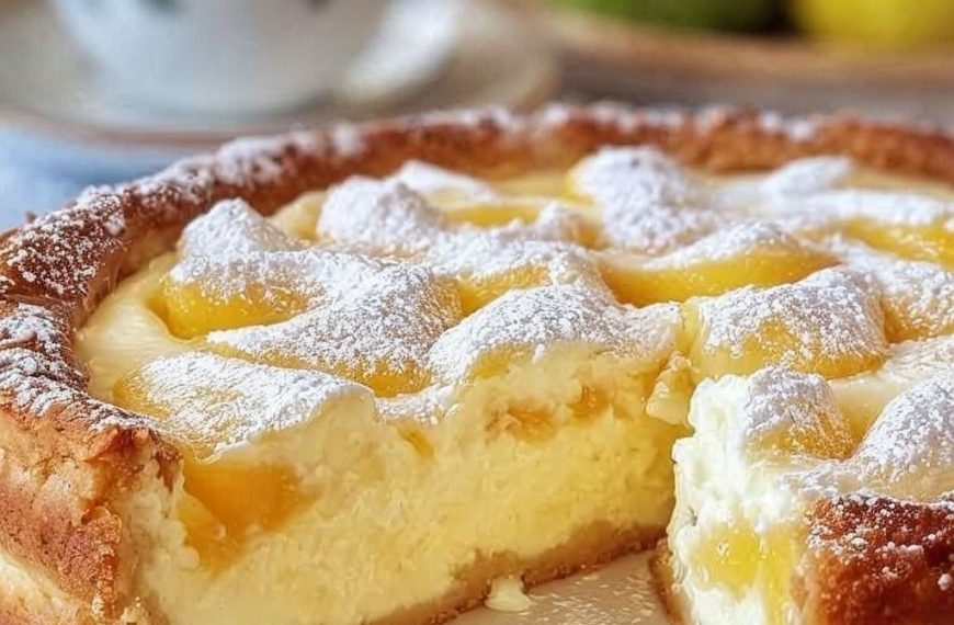 Unschlagbarer Apfelkuchen mit Vanillepudding in 10 Minuten im Ofen