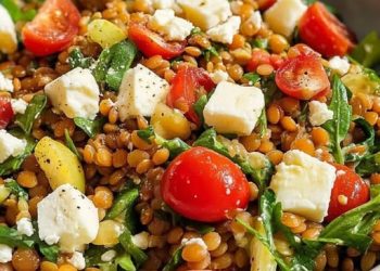 Rote-Linsen-Salat mit Schafskäse – Frisch, leicht & sättigend!