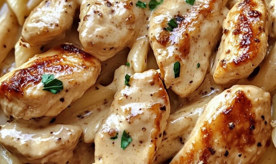 Cremiges Parmesan-Hähnchen mit Penne