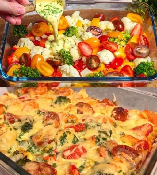 Ich backe diesen Gemuseauflauf jede Woche, nehme dafur 450g Blumenkohl