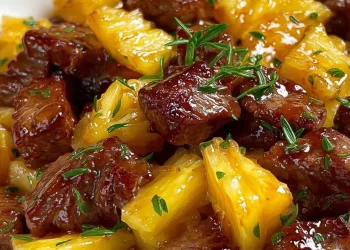 Ananas-Rindfleisch-Pfanne