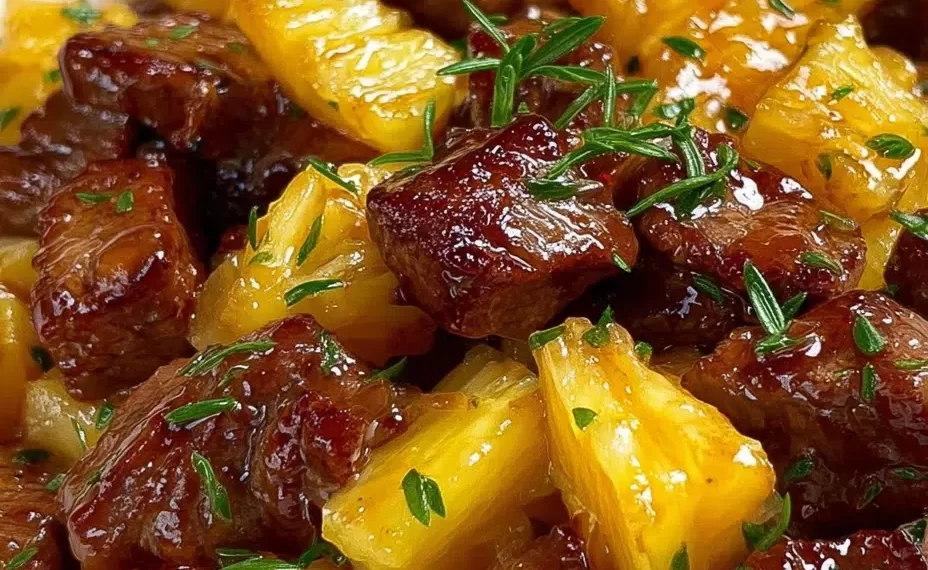 Ananas-Rindfleisch-Pfanne
