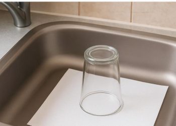 Darum sollten Sie vor dem Urlaub immer ein umgedrehtes Glas und ein Stück Papier in der Spüle liegen lassen