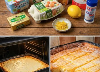 Blitzschneller Rahmkuchen vom Blech, cremig und schneller weg als du schauen kannst