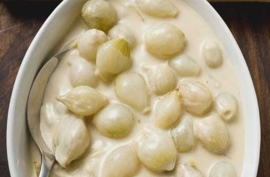 Cremige Perlzwiebeln